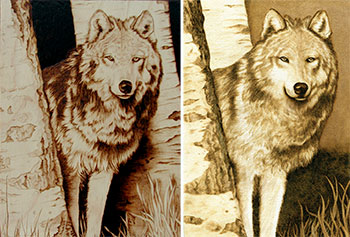 art on wood and paper